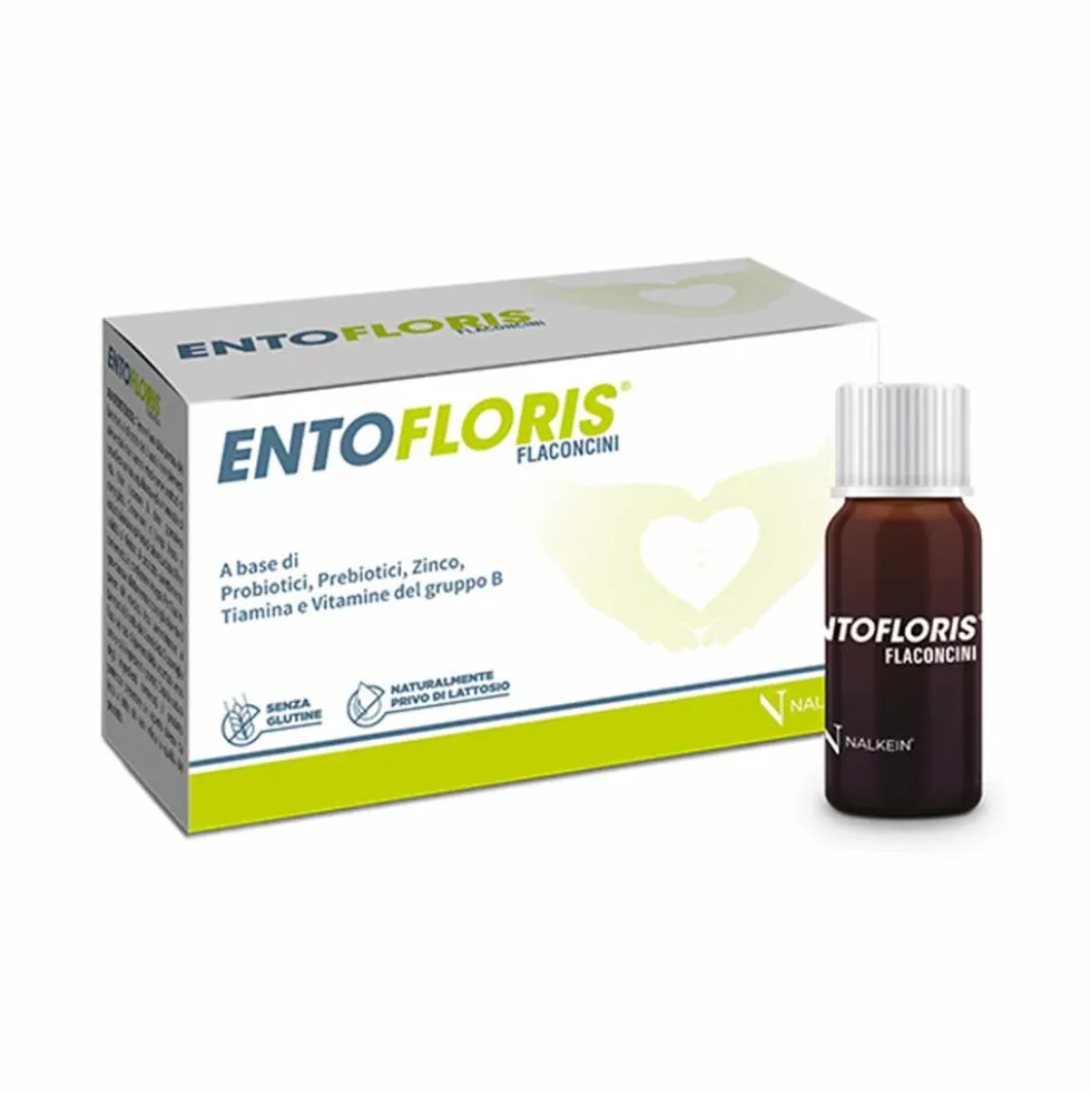 Nalkein Entofloris - Integratore per l'equilibrio della flora intestinale, 10 flaconcini da 10 ml