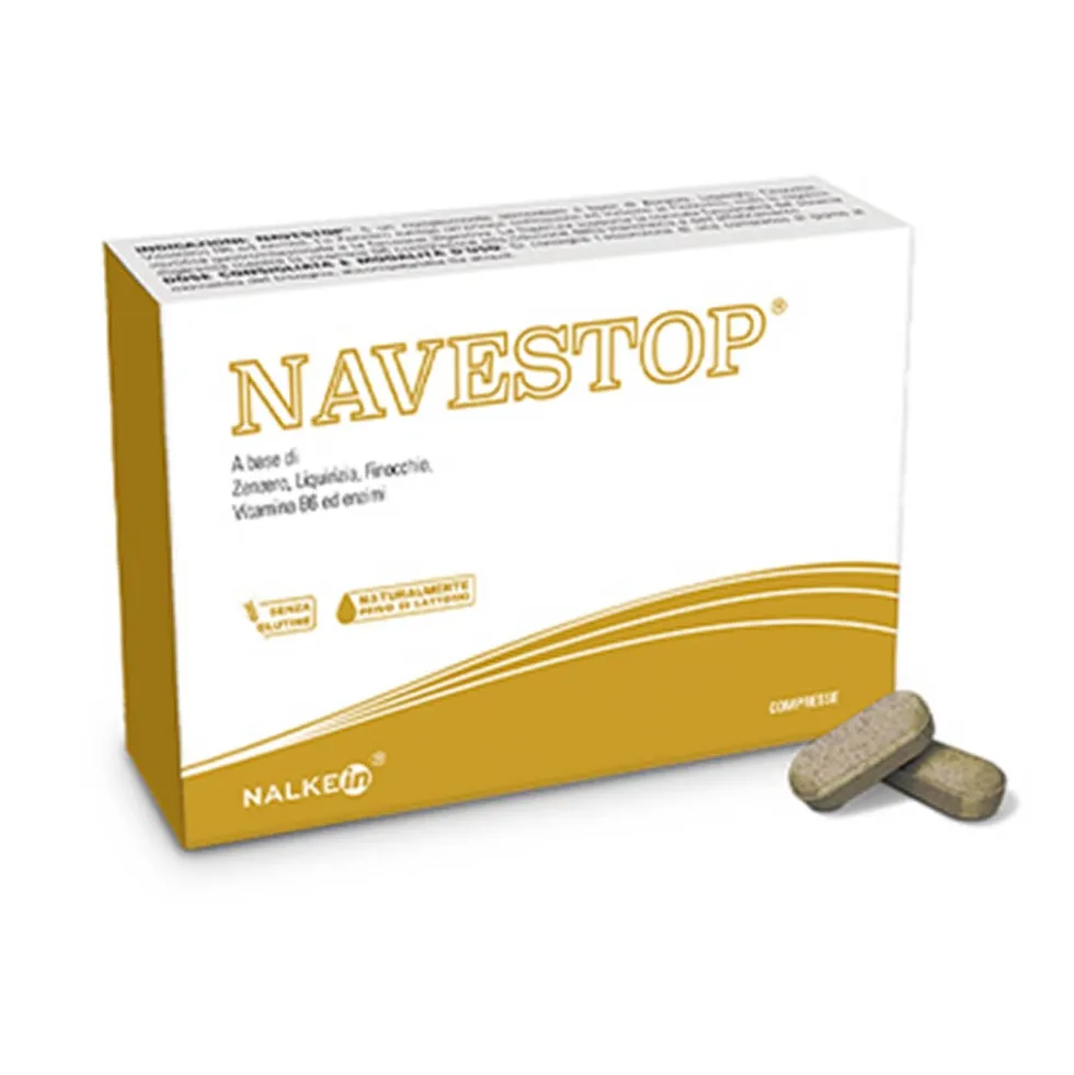 Nalkein SA Navestop Integratore Funzione Digestiva e Anti-Nausea, 20 Compressse