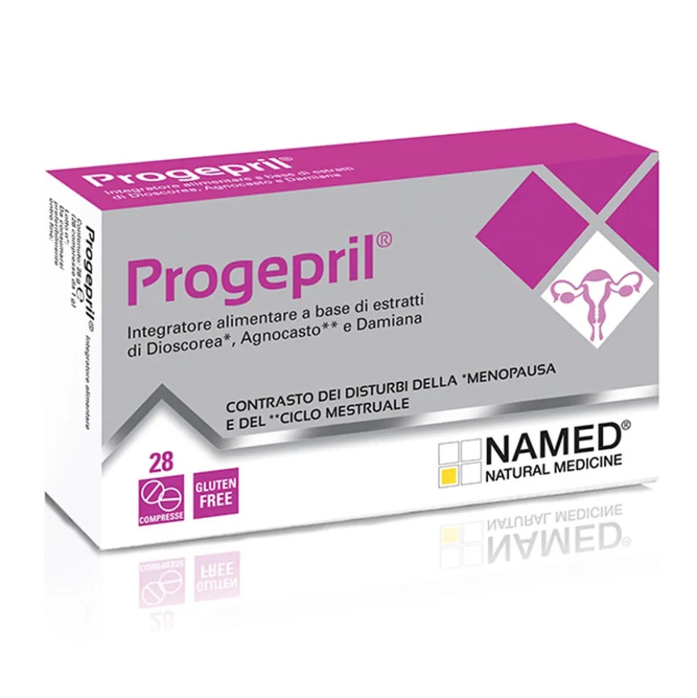 Named Progepril - Integratore alimentare per il ciclo mestruale e la menopausa, 28 compresse