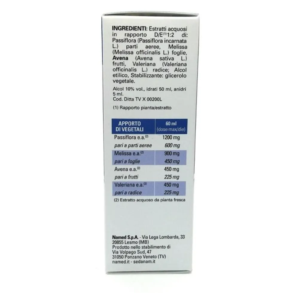 Named Sedanam gocce - Integratore alimentare per il rilassamento e il sonno, 50 ml