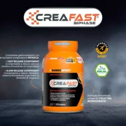 Named Sport CreaFast Integratore di Creatina Monoidrato Bifasica, 120 Compresse