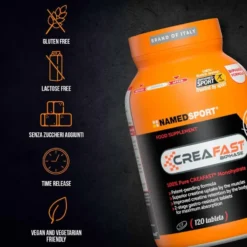 Named Sport CreaFast Integratore di Creatina Monoidrato Bifasica, 120 Compresse