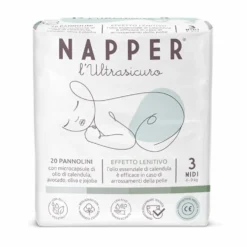 Napper L'Ultrasicuro Pannolino Midi Taglia 3 Peso 4-9 Kg, 20 Pannolini