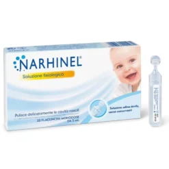 Narhinel Soluzione Fisiologica - Soluzione salina per la detersione nasale, 20 flaconcini da 5 ml