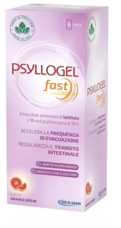 Nathura Psyllogel - Fast Integratore Transito Intestinale, 10 stick