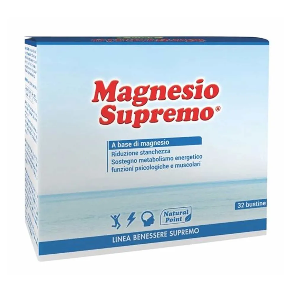 Natural Point Magnesio Supremo - Integratore per stanchezza e funzionalità muscolare, 32 bustine