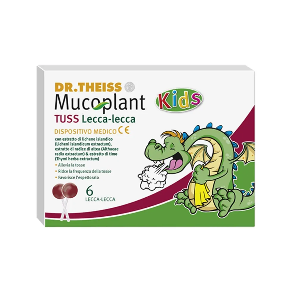 Naturwaren Dr. Theiss Mucoplant - Lecca Lecca Tuss Kids, 6 Pezzi