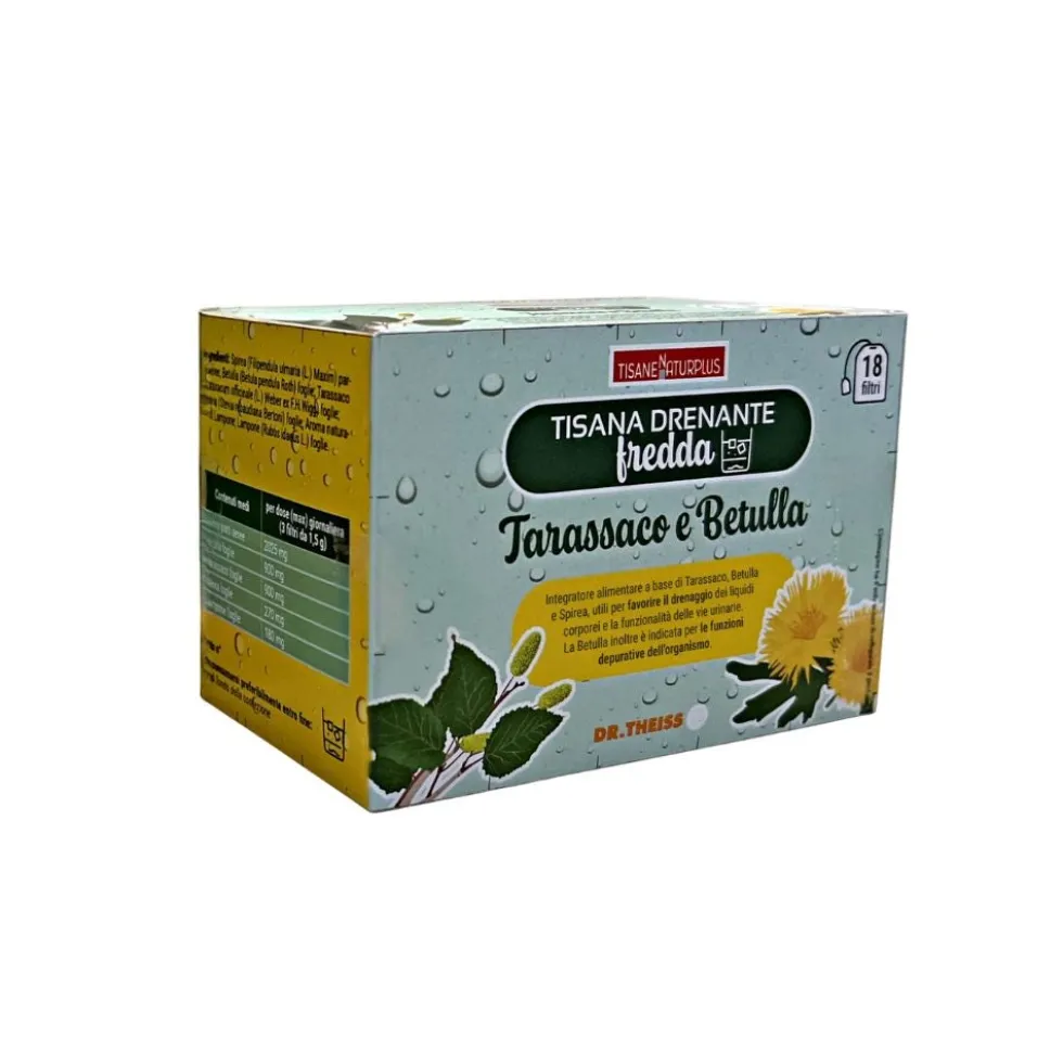 Naturwaren Dr. Theiss - Naturplus Tisana Fredda Drenante Tarassaco e Betulla, 18 filtri
