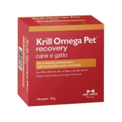 NBF Lanes Krill Omega Pet Recovery Mangime Complementare per Cane e Gatto,120 Perle