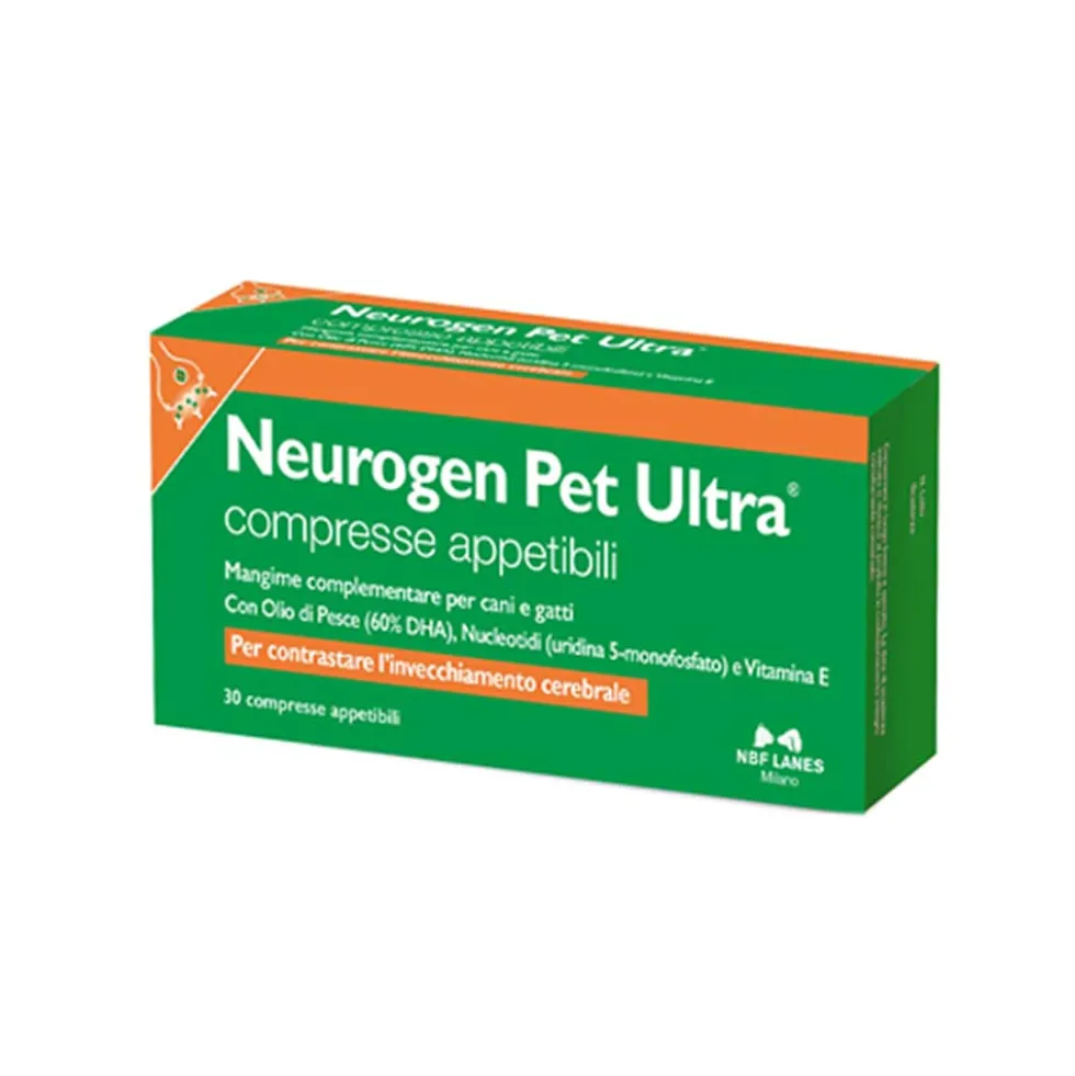 NBF Lanes Neurogen Pet Ultra Mangime per Cani e Gatti, 30 Compresse Appetibili