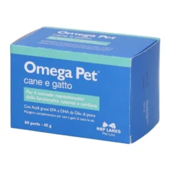 NBF Lanes Omega Pet Mangime Complementare per Cani e Gatti, 60 Perle