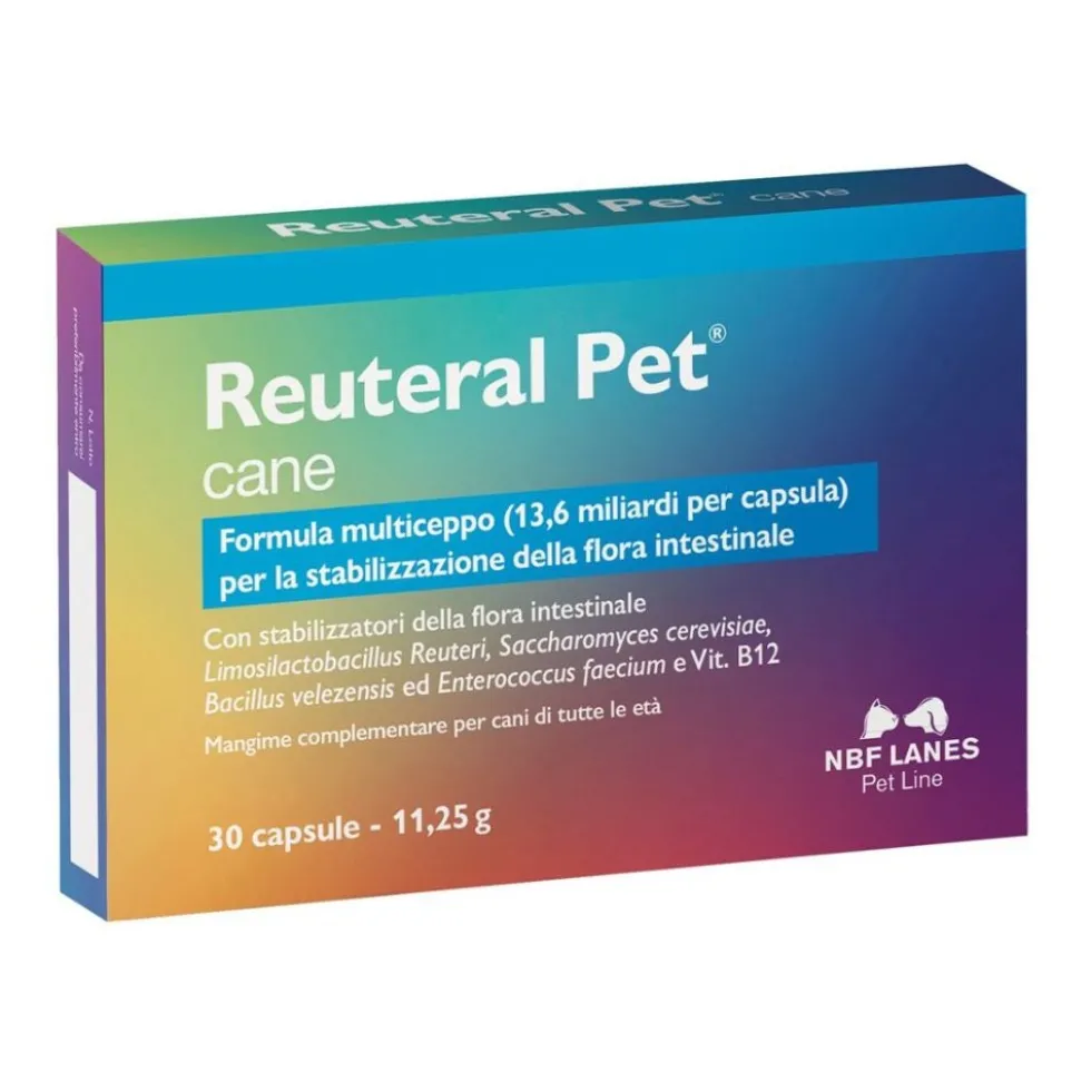 NBF Lanes Reuteral Pet Mangime Complementare per Cani, 30 capsule