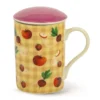 Neavita Happy Fruits - Infusiera gialla con filtro e coperchio per le tisane, 1 pezzo da 300 ml