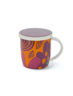 Neavita Infusioni di Benessere - Infusiera arancione e viola per le tisane in foglie, 350 ml