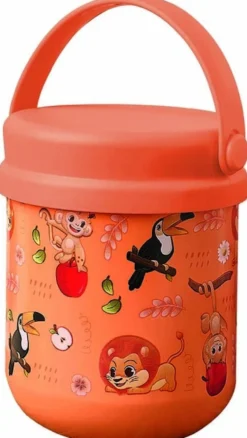Neavita Kids Porta merenda arancione - Contenitore termico in acciaio per gli spuntini, 300 ml