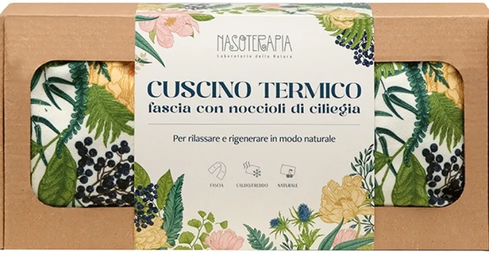 Neavita Nasoterapia cuscino termico - Fascia con noccioli di ciliegia per rilassare, 55x13 cm