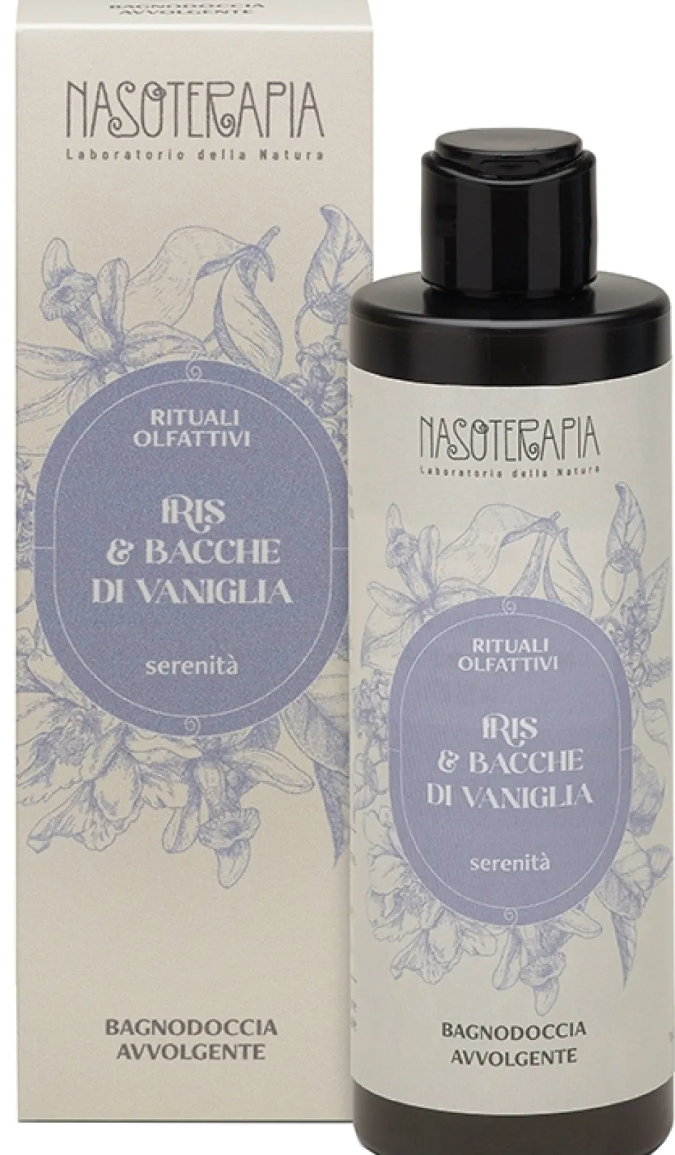 Neavita Nasoterapia Iris e bacche di vaniglia - Bagnodoccia per una detersione delicata, 200 ml
