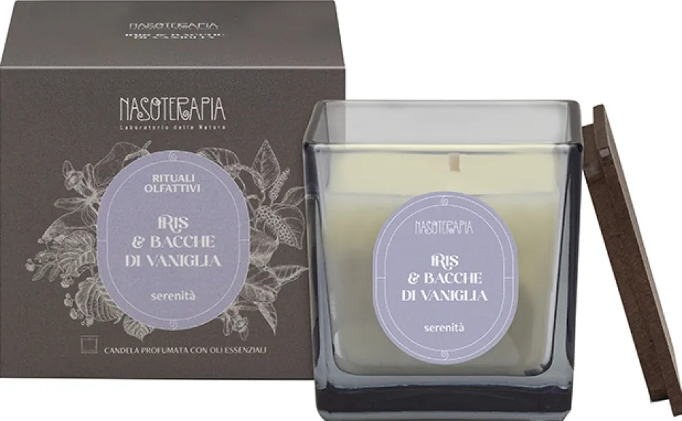 Neavita Nasoterapia iris e bacche di vaniglia - Candela profumata per la serenità, 200 g