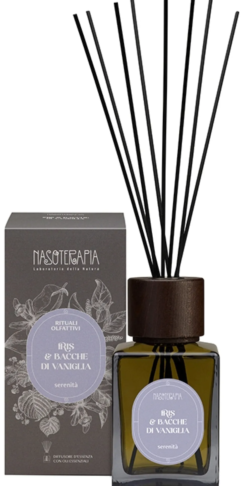 Neavita Nasoterapia Iris e Bacche di Vaniglia - Diffusore per ambienti per la serenità, 500 ml