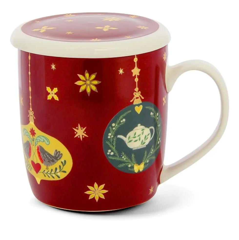 Neavita Natale - Herbal Infuser Infusiera in Ceramica Rossa, 380ml