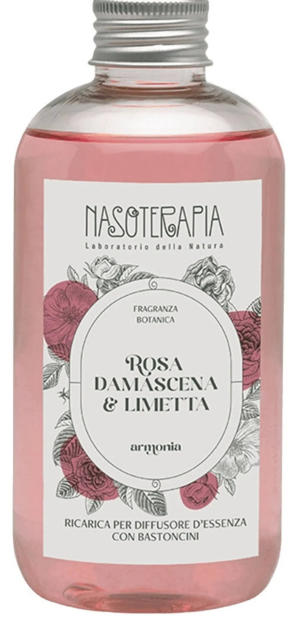 Neavita Rosa damascena e limetta - Ricarica per diffusore a bastoncini per l'armonia, 250 ml