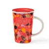 Neavita Tea & Nature infusiera rossa - Tazza infusiera in ceramica per tè e tisane, 360 ml