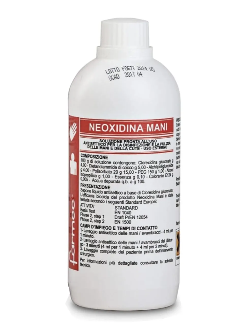 Neoxidina Mani Sapone liquido antisettico per la disinfezione e l'igiene, 500 ml