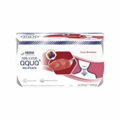 Nestlé Resource - Aqua+ Gelificata Facile da Deglutire Gusto Granatina, 4 x 125g