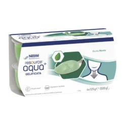 Nestlé Resource - Aqua+ Gelificata Facile da Deglutire Gusto Menta, 4 x 125g