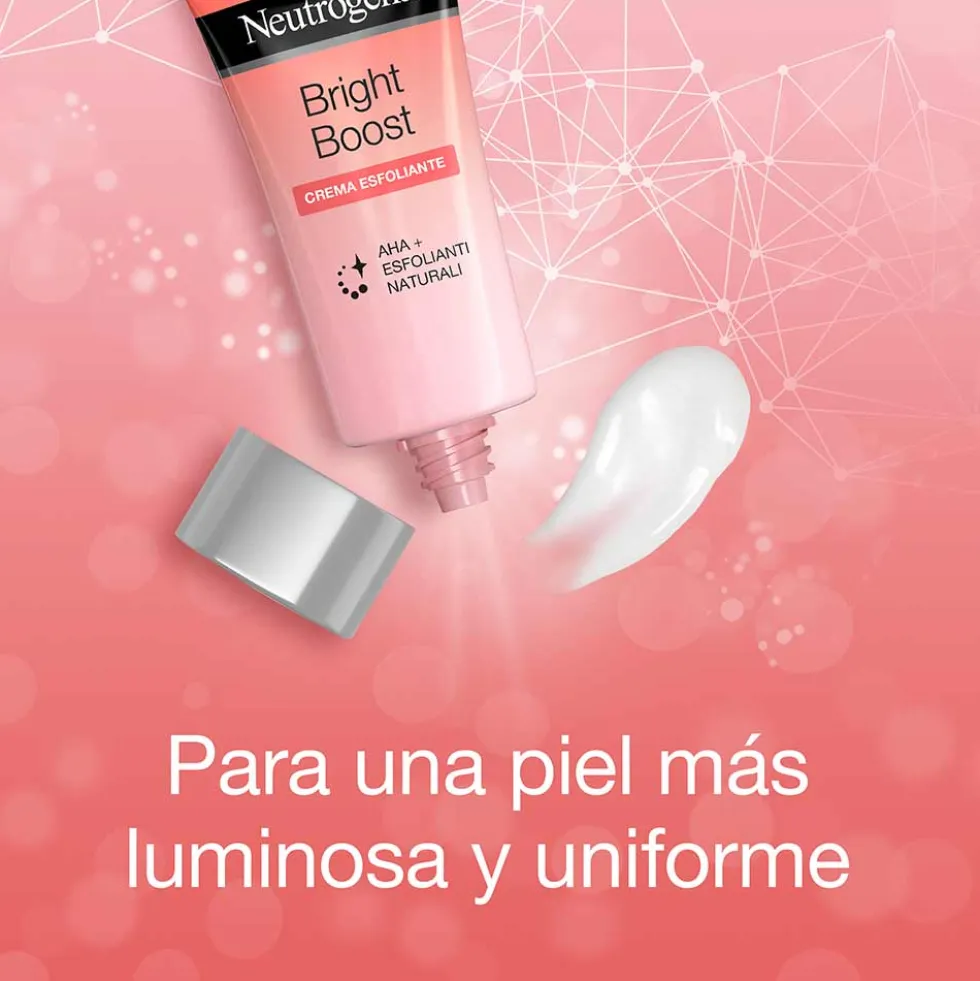 Neutrogena Bright Boost crema esfoliante - Crema viso per una pelle liscia e luminosa, 75 ml