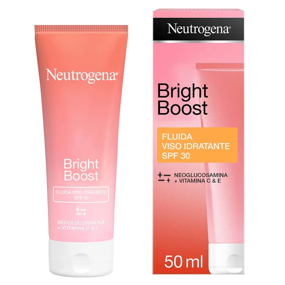 Neutrogena Bright Boost Crema Idratante Viso con Protezione SPF30 Crema Schiarente con Neoglucosomina, 50ml