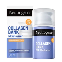 Neutrogena Collagen Bank - Crema viso idratante con SPF 30 ad azione anti-età e rimpolpante, 50 ml