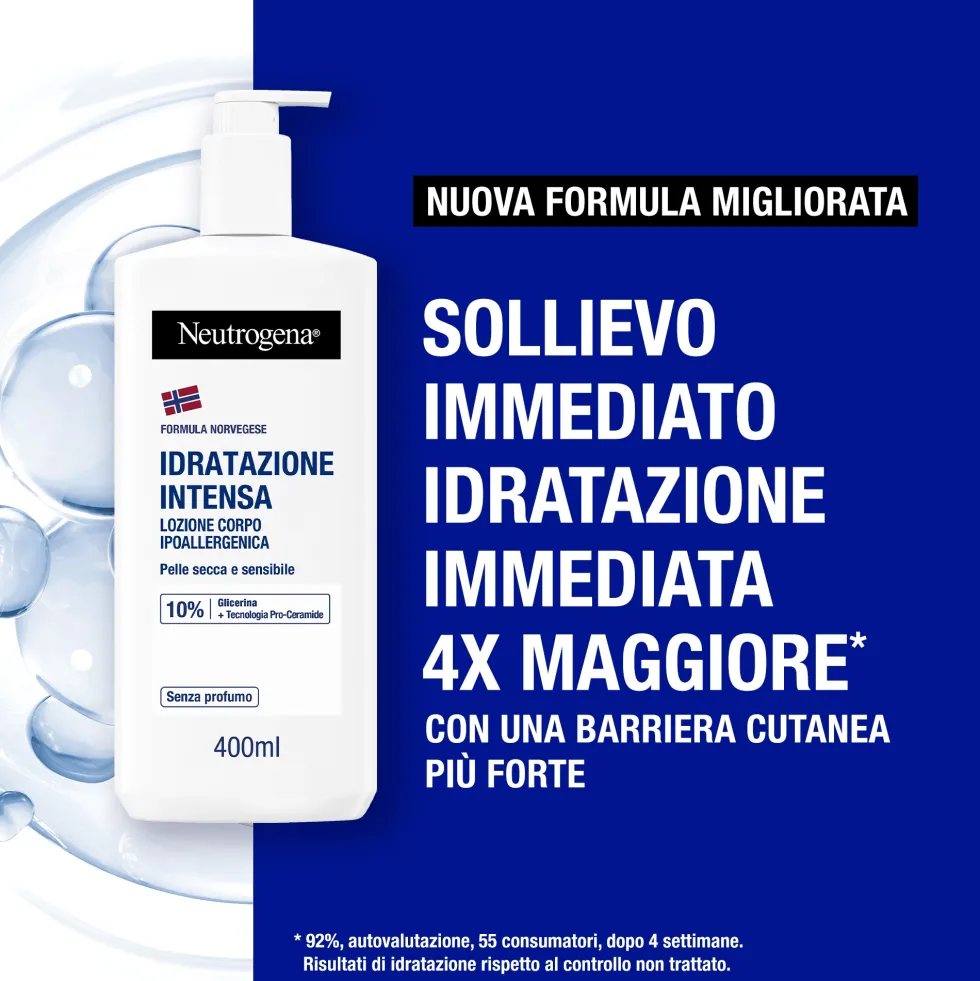 Neutrogena Formula Norvegese - Lozione corpo senza profumo per la pelle secca e sensibile, 400 ml