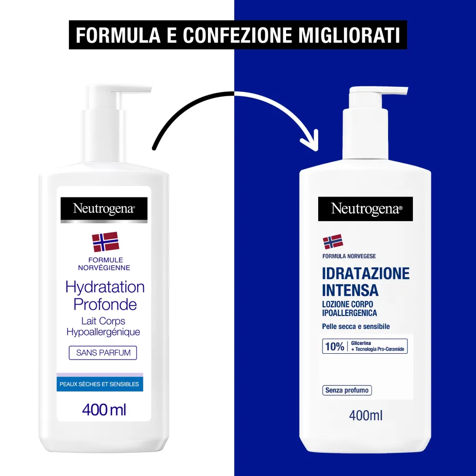 Neutrogena Formula Norvegese - Lozione corpo senza profumo per la pelle secca e sensibile, 400 ml