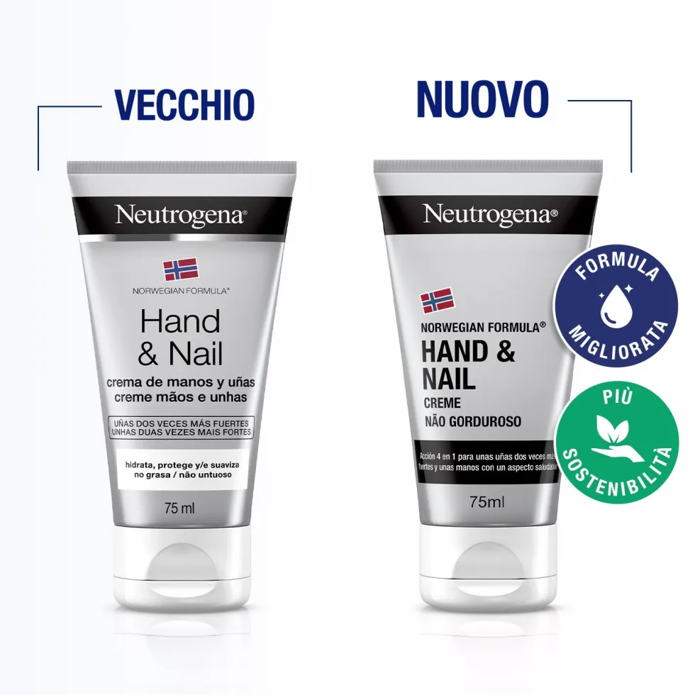 Neutrogena Formula Norvegese - Crema mani e unghie idratante per la pelle screpolata, tubo da 75 ml