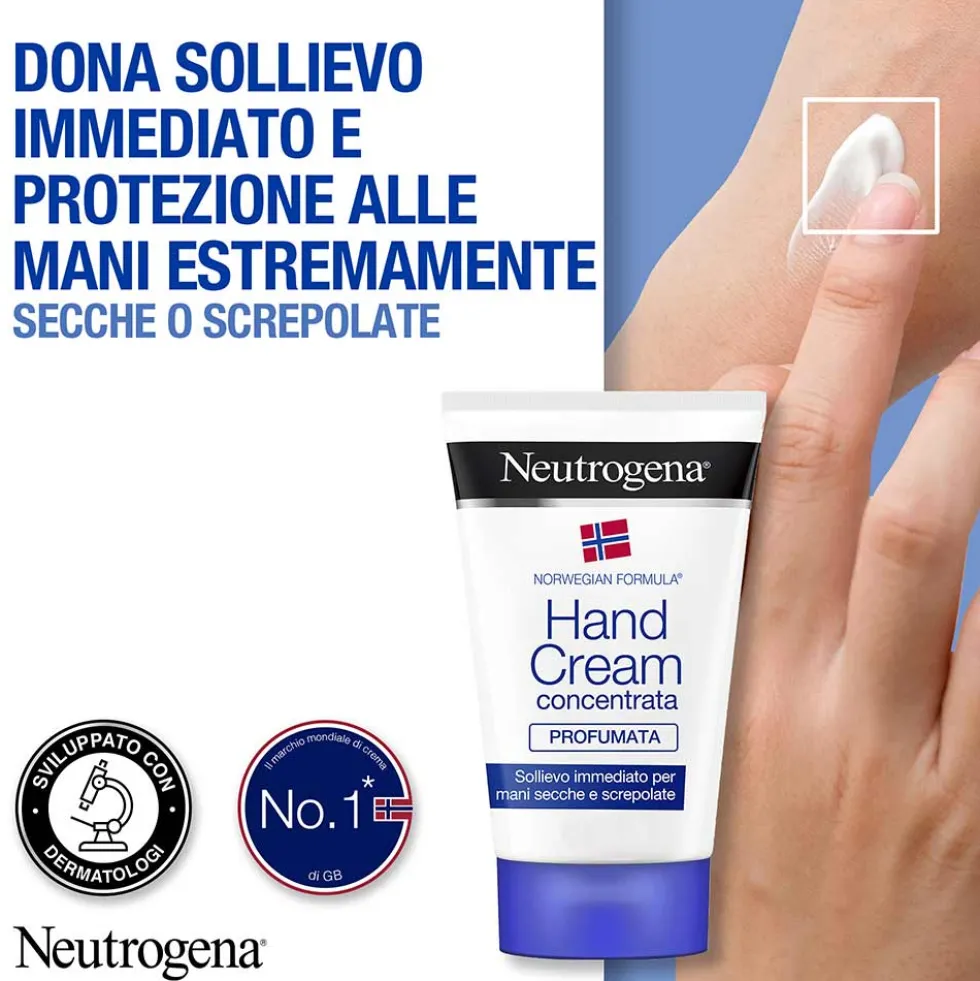 Neutrogena Formula Norvegese Crema Mani Profumata - Crema concentrata per le mani secche, 75 ml