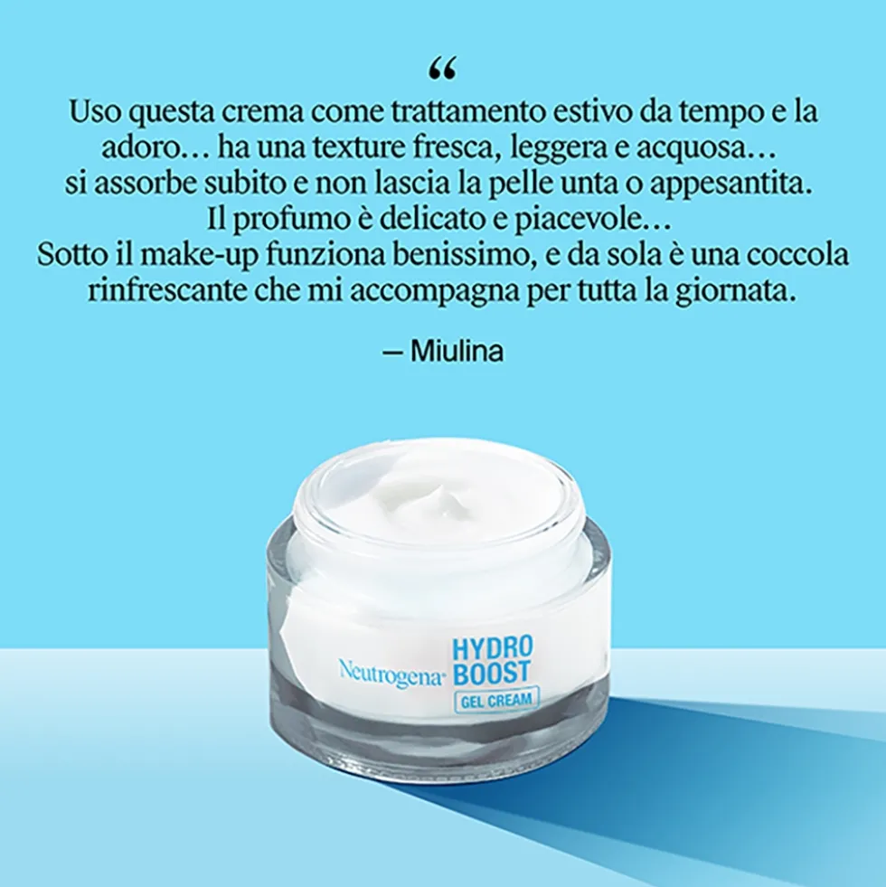 Neutrogena Hydro Boost Crema Gel - Crema idratante per il viso con acido ialuronico, 50 ml