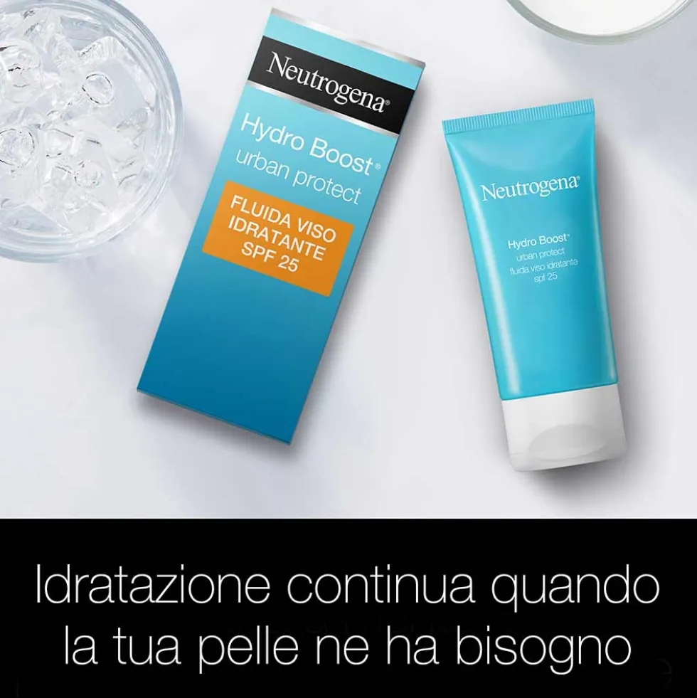 Neutrogena Hydro Boost Urban Protect - Fluido viso idratante con acido ialuronico e SPF 25, 50 ml