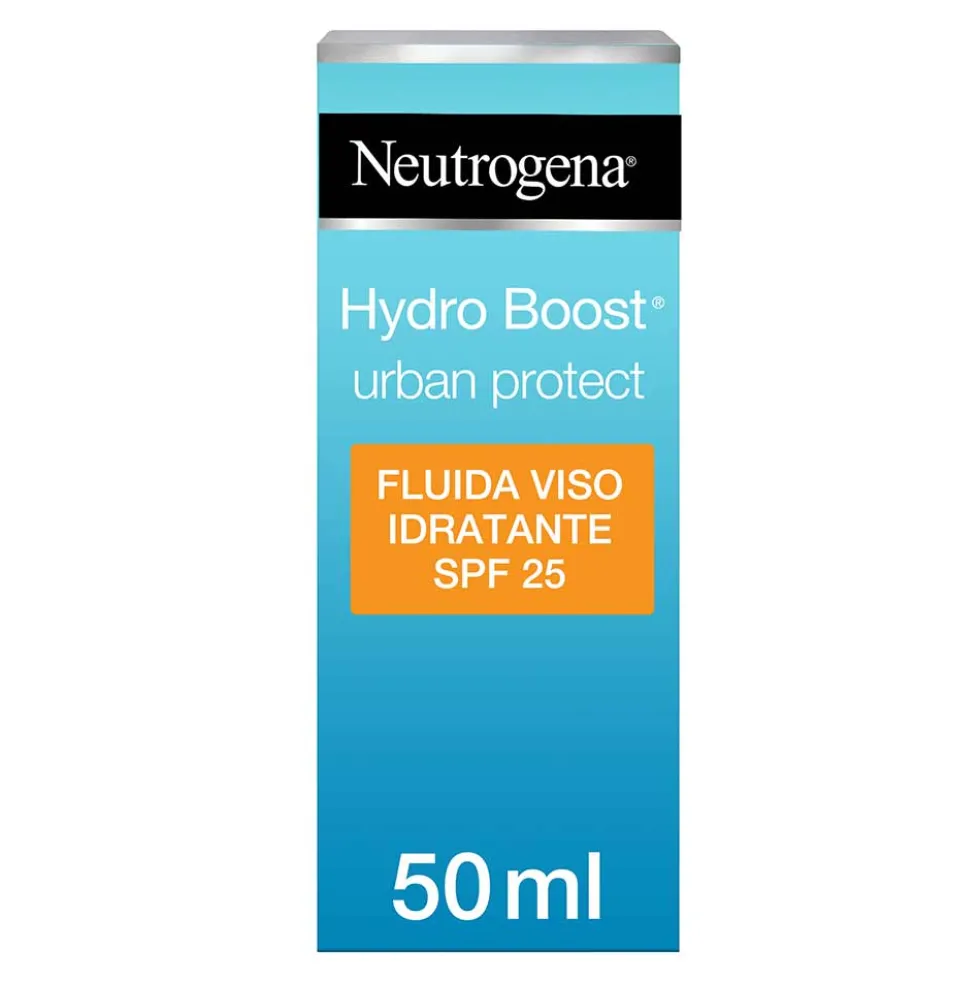 Neutrogena Hydro Boost Urban Protect - Fluido viso idratante con acido ialuronico e SPF 25, 50 ml