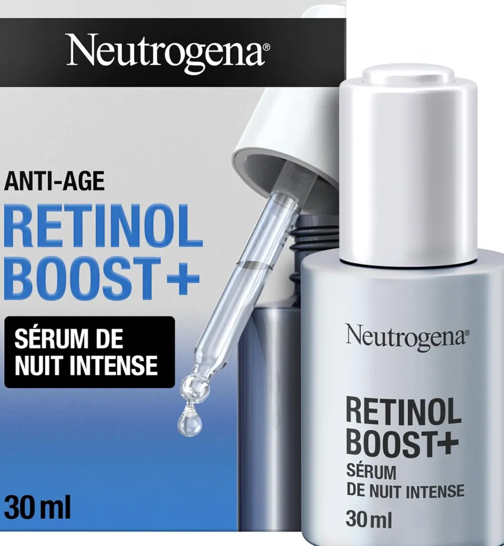 Neutrogena Retinol Boost+ Siero Notte Intenso - Siero anti-età contro le rughe profonde, 30 ml