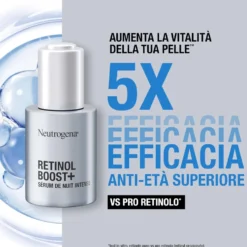 Neutrogena Retinol Boost+ Siero Notte Intenso - Siero anti-età contro le rughe profonde, 30 ml