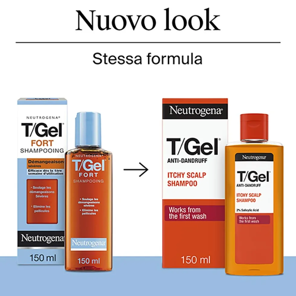 Neutrogena T/Gel Forte Shampoo Antiforfora Shampoo Antiforfora Secca Prurito Intenso, 150ml