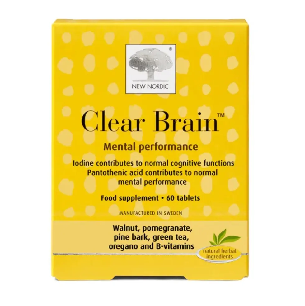 New Nordic Clear Brain - Integratore per la memoria e le prestazioni mentali, 60 compresse