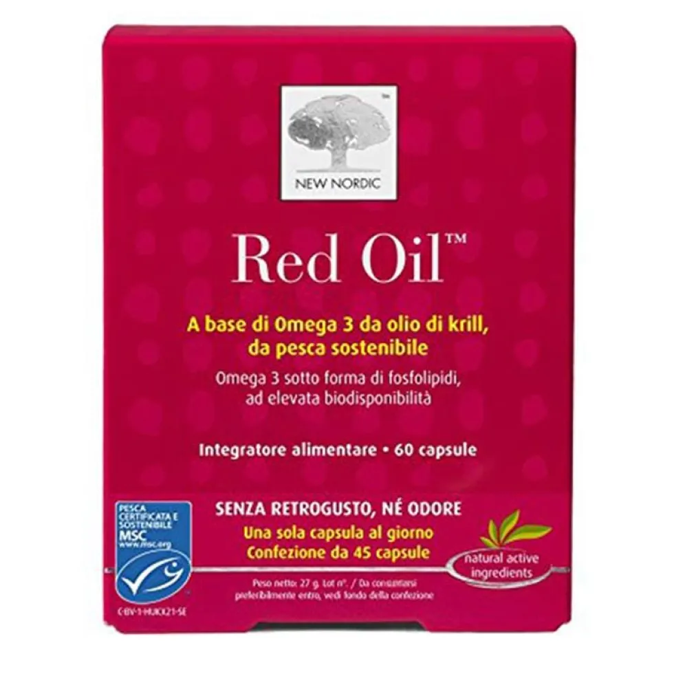 New Nordic Red Oil - Integratore di Omega 3 per la funzione cardiovascolare, 60 capsule