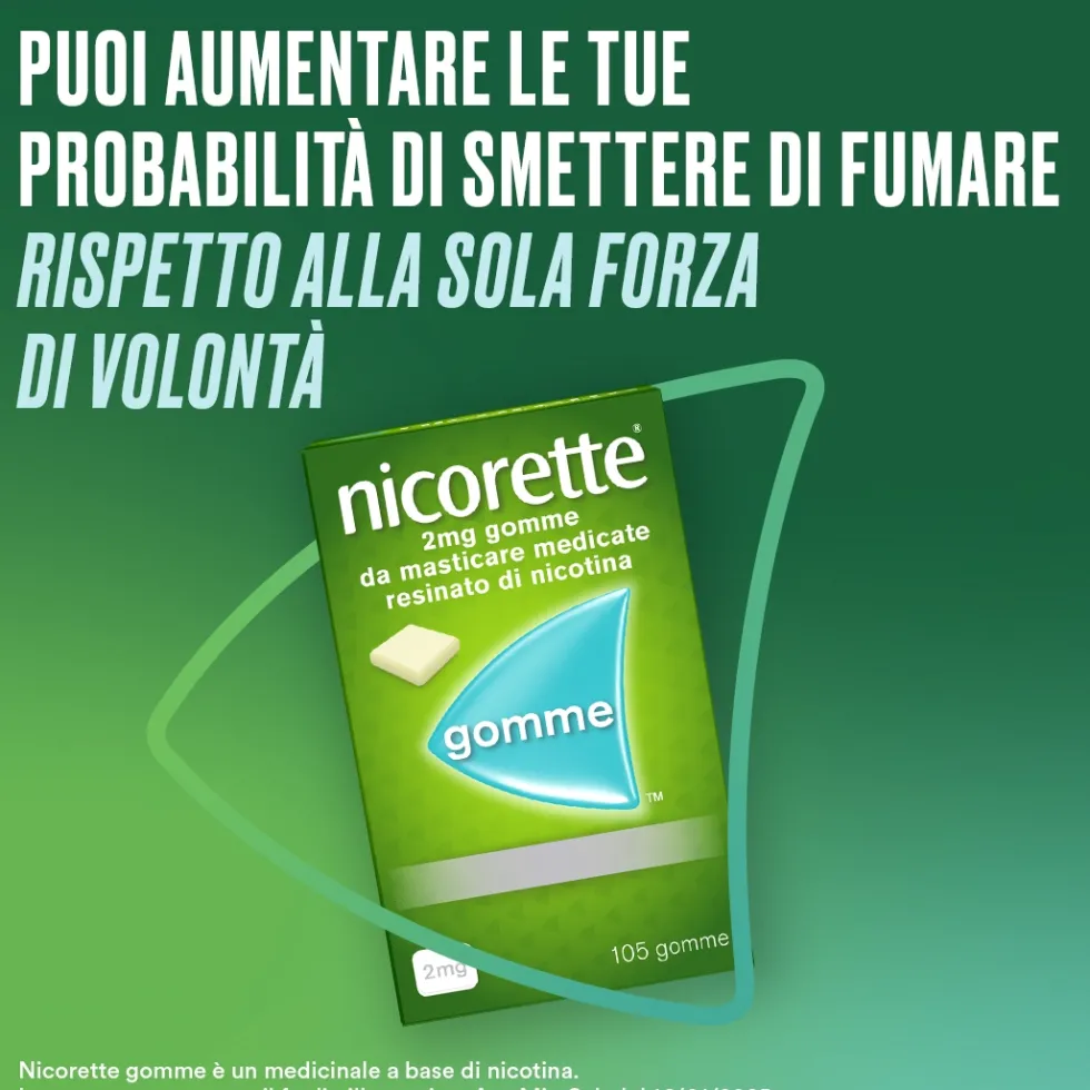 Nicorette Gomme Masticabili Smettere di Fumare, 105 Gomme