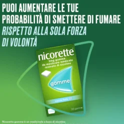 Nicorette Gomme per smettere di fumare 2mg Nicotina Menta, 30 Gomme Masticabili