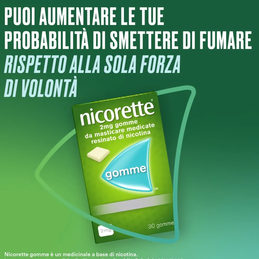 Nicorette 2mg Gomme Masticabili Smettere di Fumare, 30 Gomme