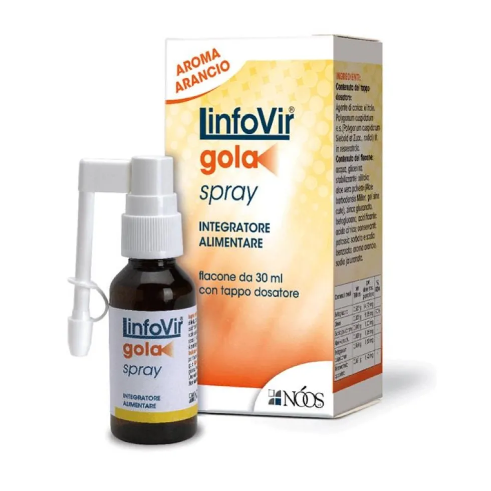 Noos Linfovir Gola Soluzione Isotonica Spray Gusto Arancia 30 ml