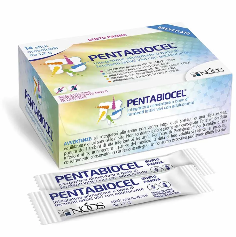 Noos Pentabiocel Integratore di Fermenti Lattici Vivi, 14 Stick