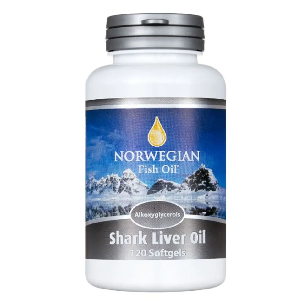 Norwegian Fish Oil Olio di fegato di squalo Integratore per le difese immunitarie, 120 capsule